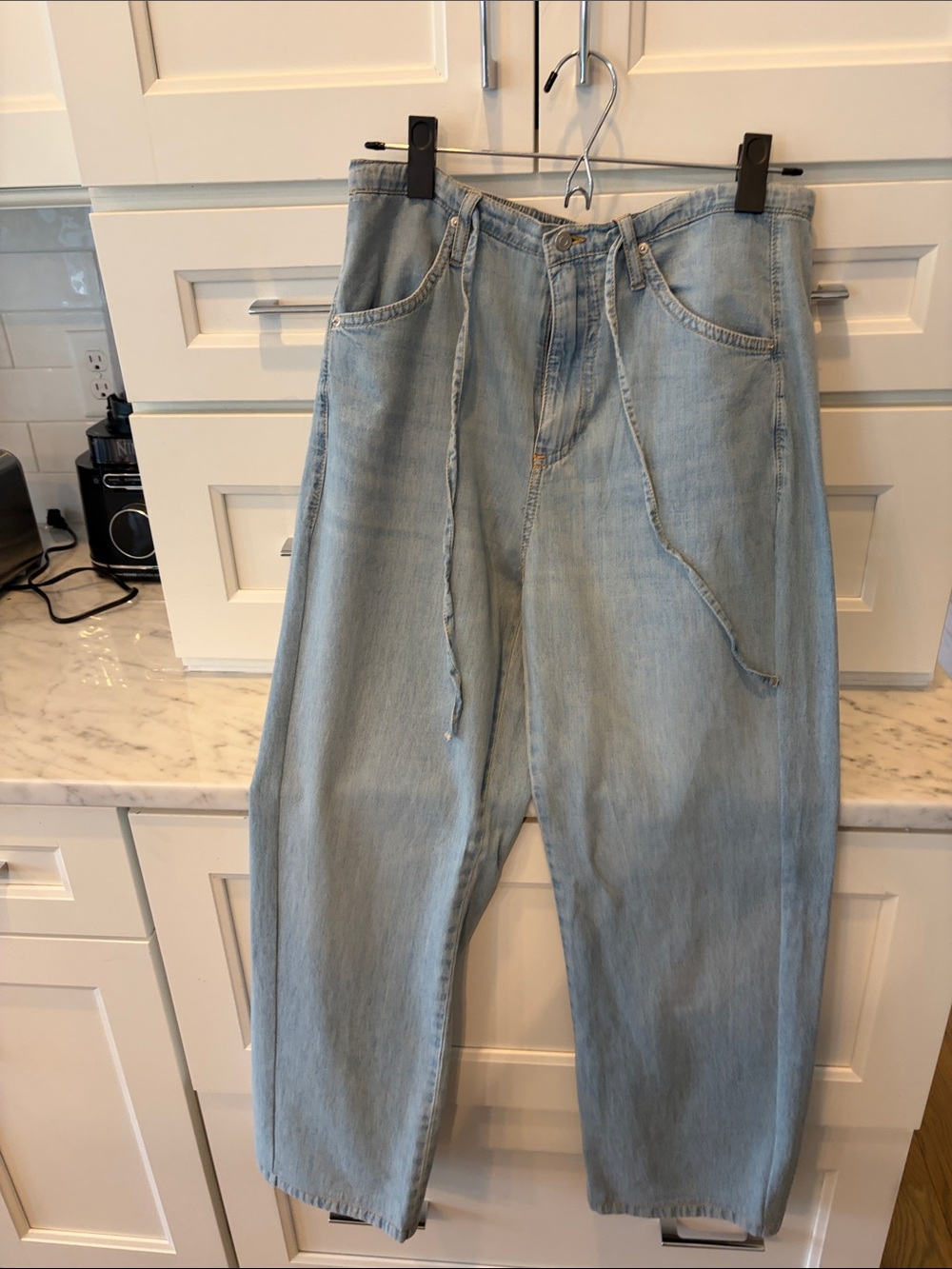 Light Wash High-Rise Wide Leg Jeans